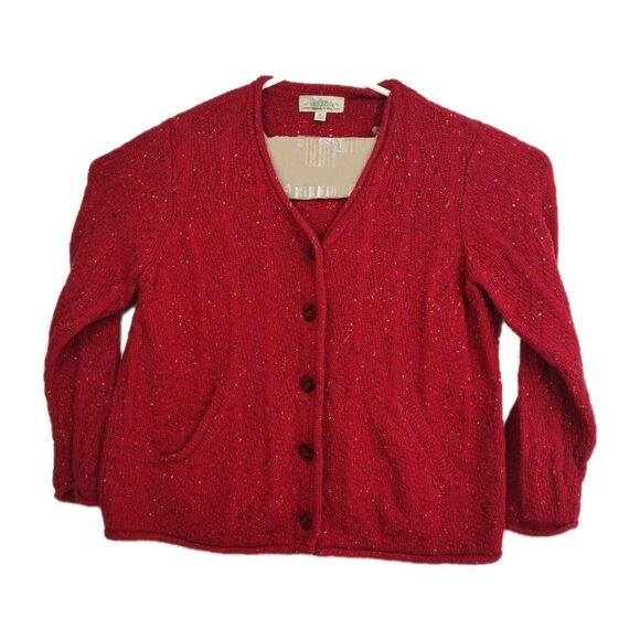 Vintage Cabela's button-up cardigan sweater, women's XL, red, long sleeves - Picture 1 of 8